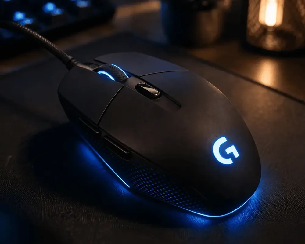 Logitech G302, vue latérale